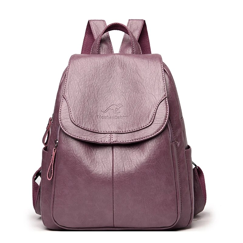 TK Mochilas de cuero suave para mujer bolsos de hombro femeninos Vintage bolsos de viaje casuales Mochilas escolares 9 colores
