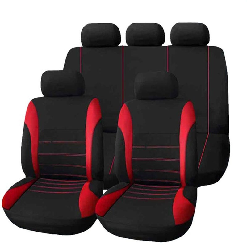 TK Cubiertas De Asiento De Coche Universal De Tela De Flocado Para Todas Las Estaciones Con Costura De Hilo 4 Piezas Conjunto