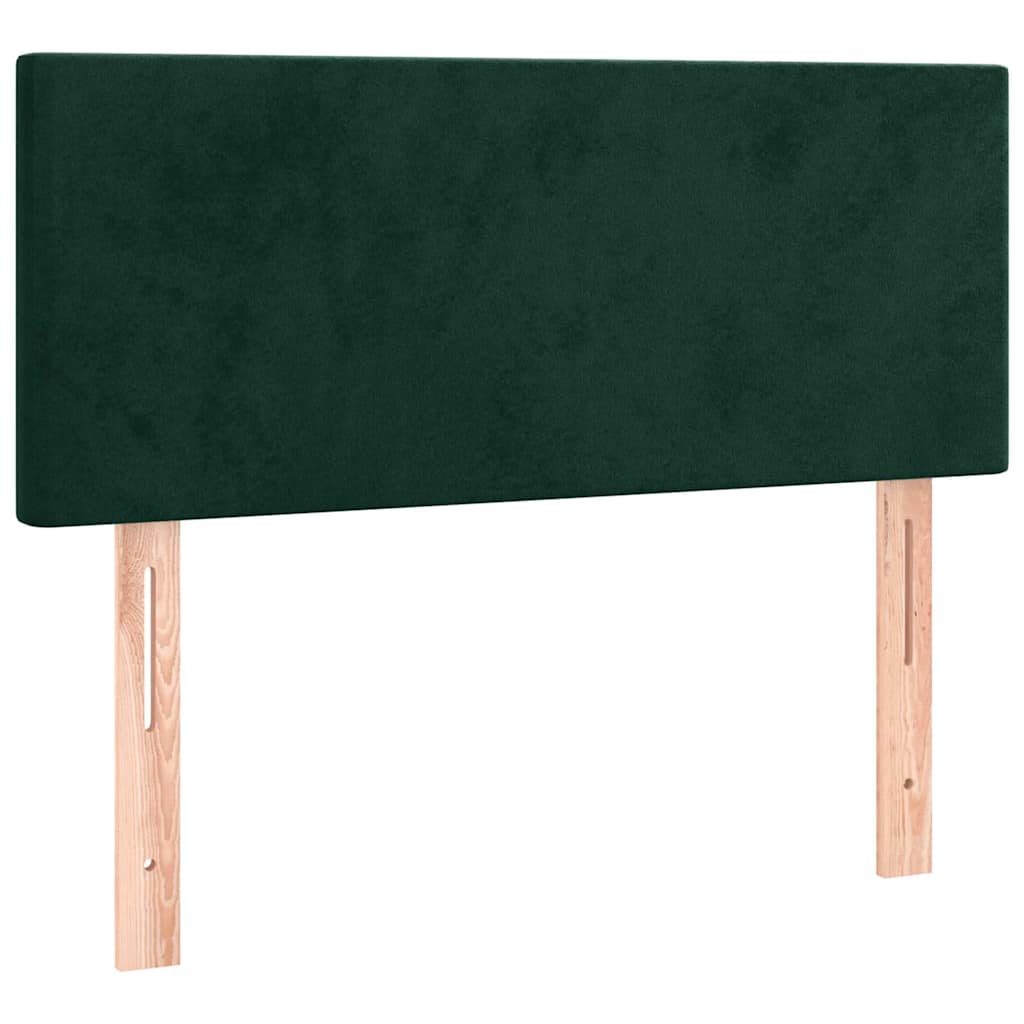 vidaXL Cabecero con LED de terciopelo verde oscuro 100x5x78/88 cm