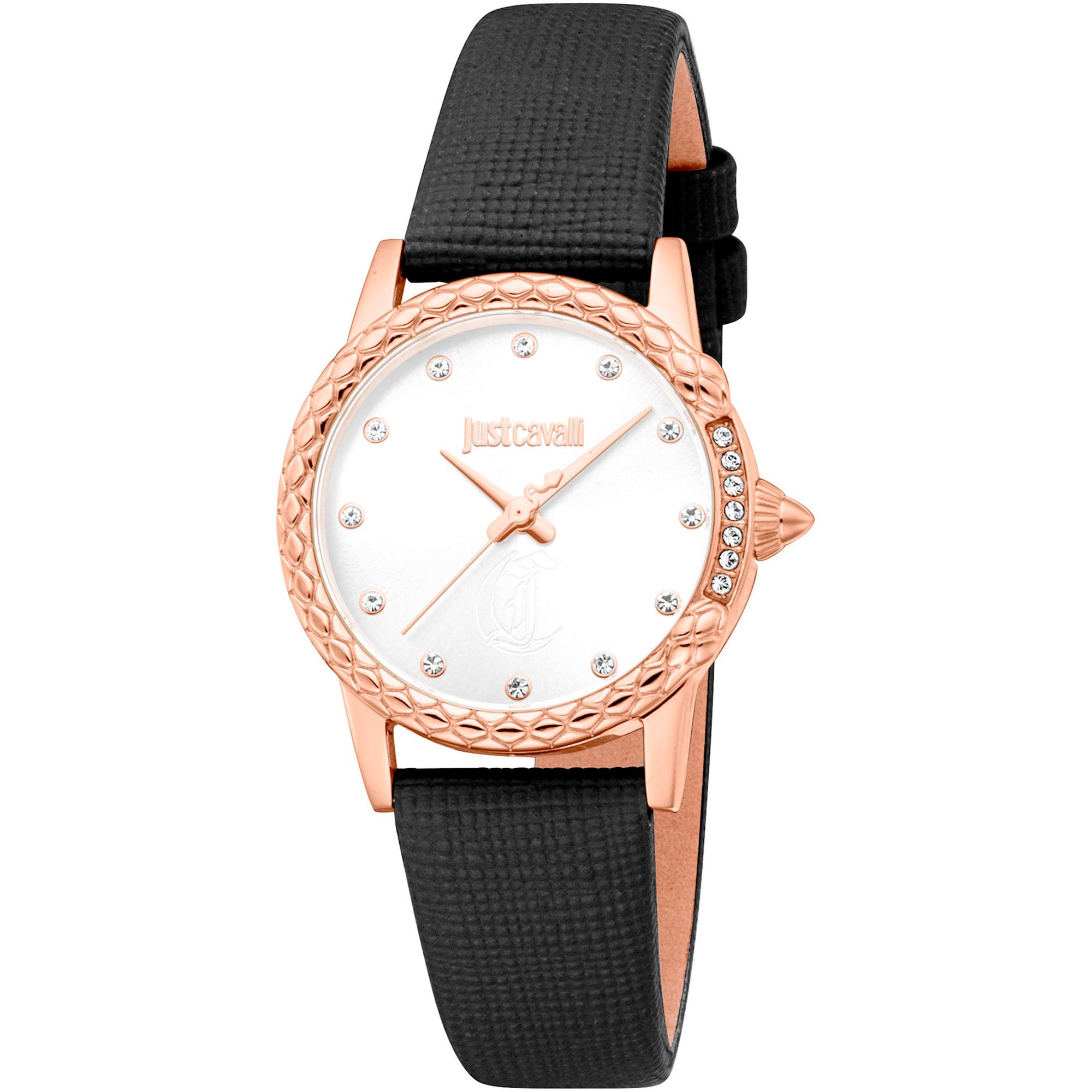 Reloj De Pulsera Just Cavalli Just Cavalli Animalier Fiorenza Snake - Jc1L310L0035 Correa Color: Negro Dial Gris Plata Mujer