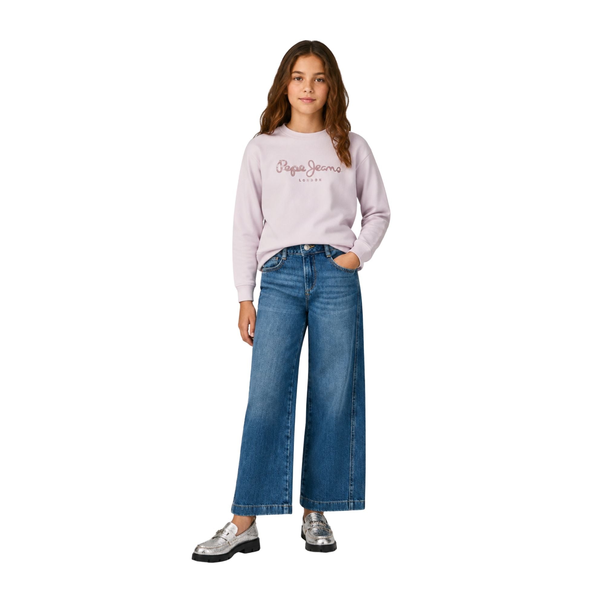 Pepe Jeans - Lyra Pg5800045-385 - Sudadera Rosa De Cuello Redondo Y Corte Relajado - Niña
