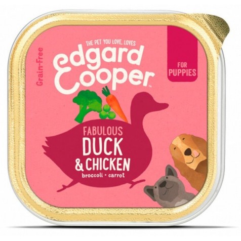 Edgard & Cooper Puppy Grain Free Pato y Pollo Perro Tarrinas 11 x 150 gr