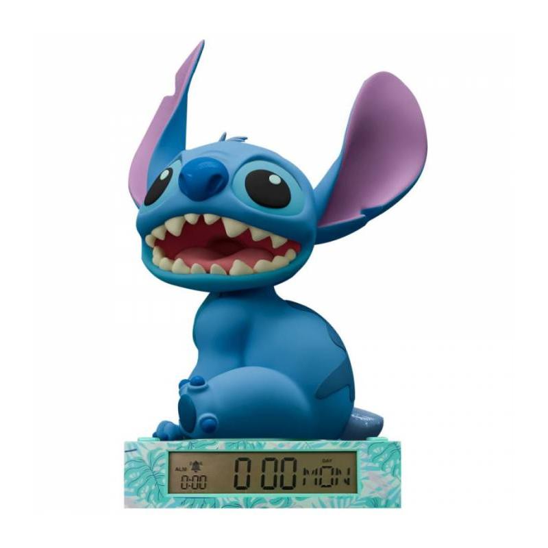 Kids Licensing – Lámpara 3D con despertador y fecha Stitch.