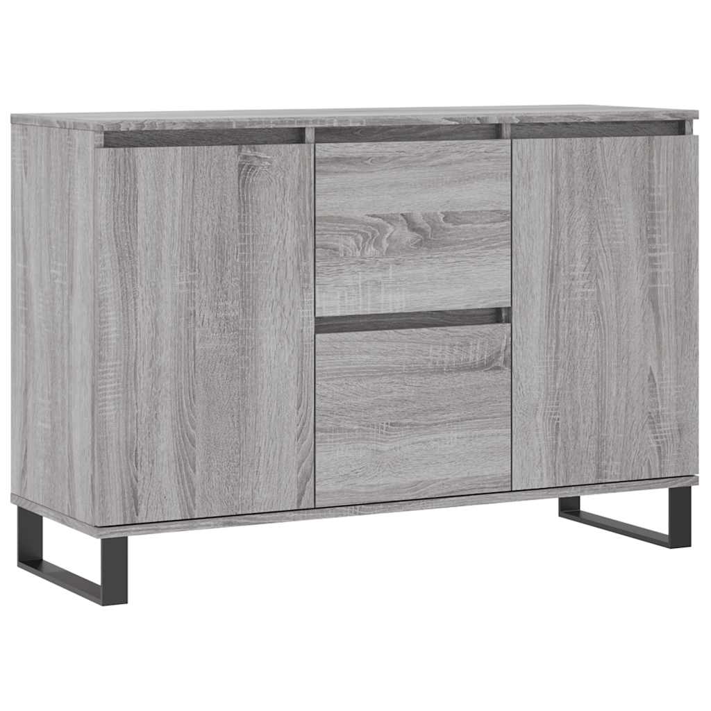 vidaXL Aparador de madera de ingeniería 104x35x70 cm en color Blanco/Marrón roble/Roble Sonoma y más