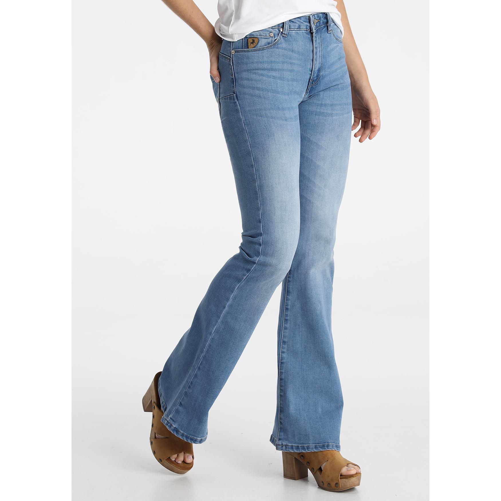 LOIS JEANS - Jeans Flare Push Up en Azul Claro con Tejido Repreve - Tallaje en Pulgadas- Tallaje en Pulgadas