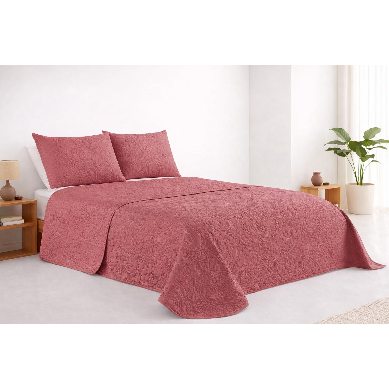 Colcha Bouti Estampado para Verano y Entretiempo, Colcha para Cama 100% Poliester, Colcha Cubre Cama para Cama 90/105/135, Suave, Blanco con Funda de Cojin 45x70cm. ✅ Entrega en 48-72h