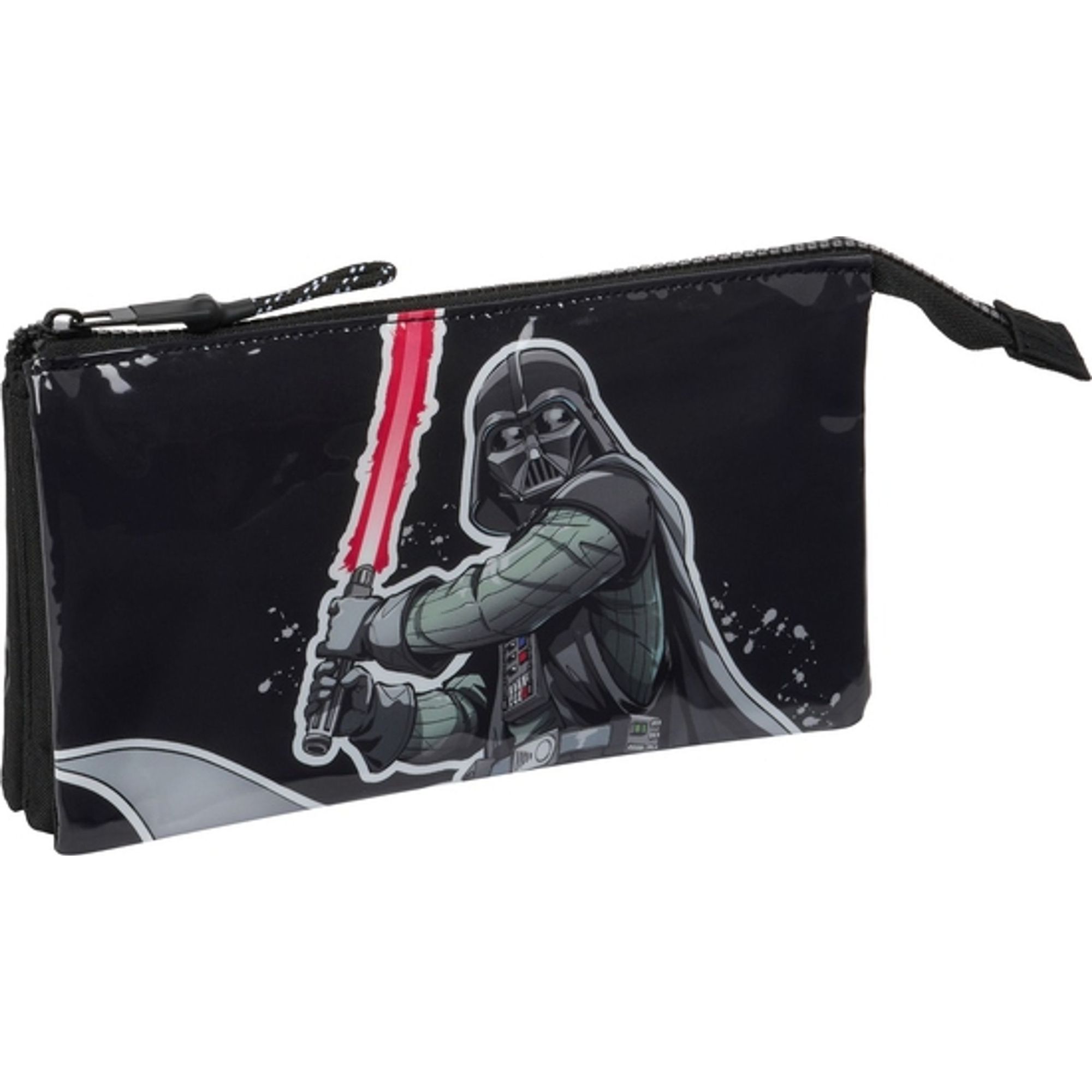 SAFTA  PORTATODO TRIPLE STAR WARS "THE FIGHTER" - Portatodo Licencia Oficial - Diseño Compacto - Ideal para Escuela y Oficina - Material Resistente - Cierre Seguro