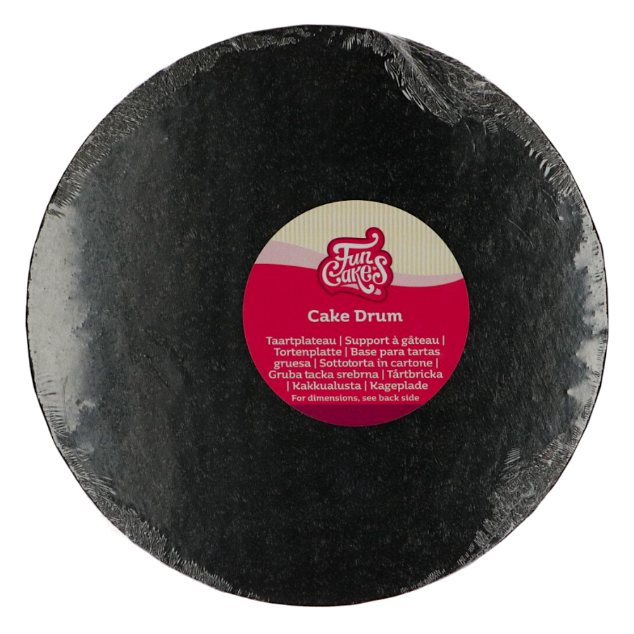 Glotomania - Cake Drum Redondo Negro (Funcajes) - 30 Cm Ø - Cartón Resistente