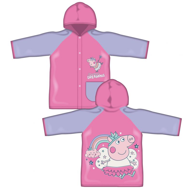 Poncho chubasquero impermeable de Peppa Pig con capucha talla 4 - Peppa Pig