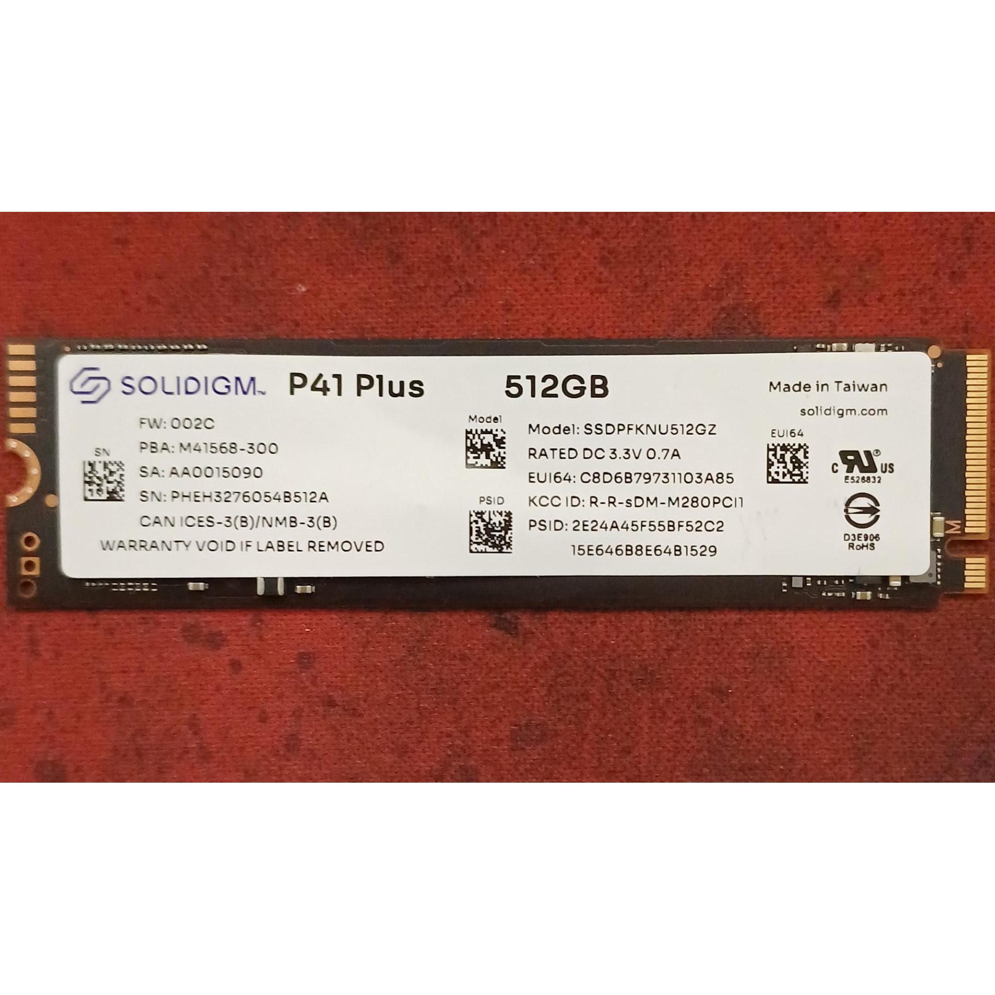 SOLIDIGM P41 PLUS 512GB SSD M.2 2280