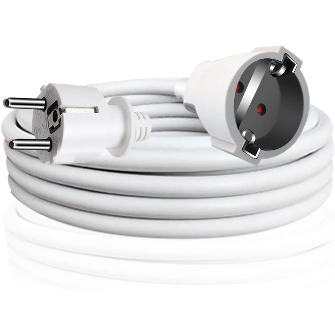 Cable alargador blanco de enchufe electrico Extensible con PROTECCIÓN 2,3,5,10,15 m electrico electronica ferreteria casa hogar - Extrastar