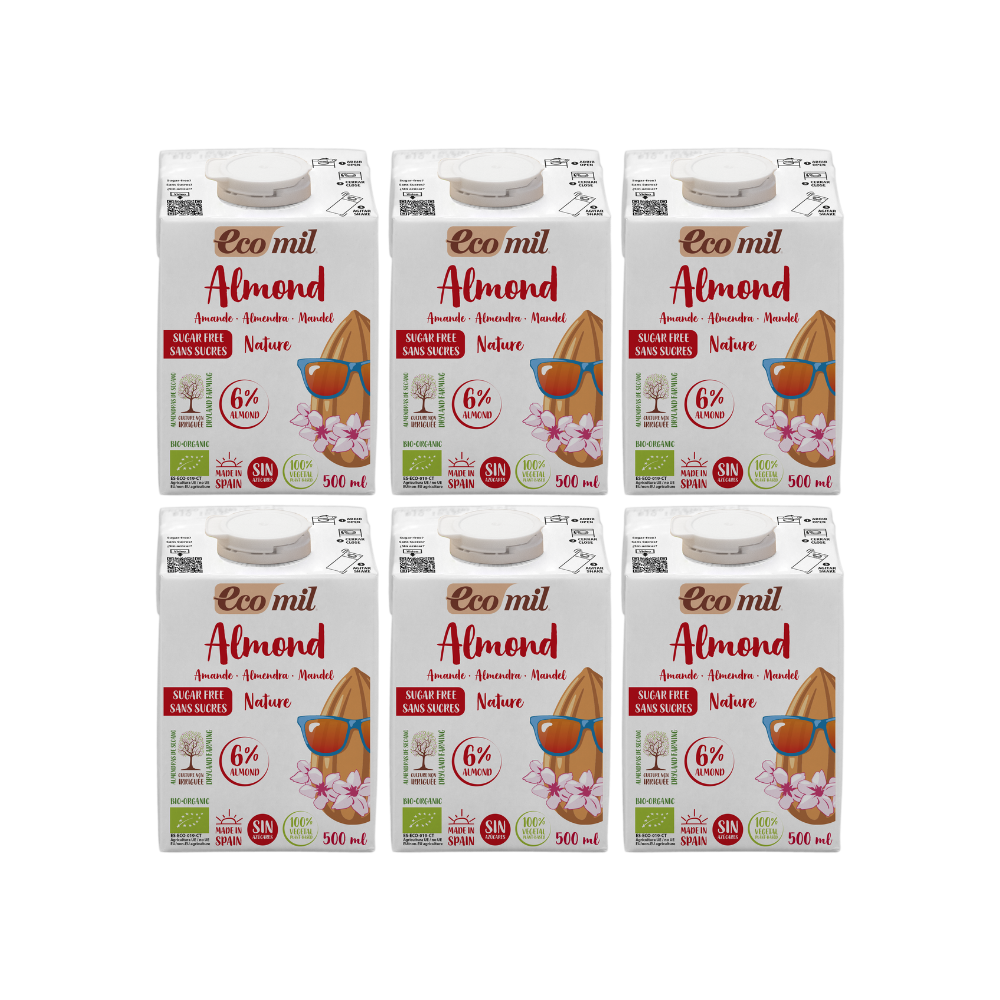Pack 6x Bebida de almendra ecológica Nature 500ml Ecomil