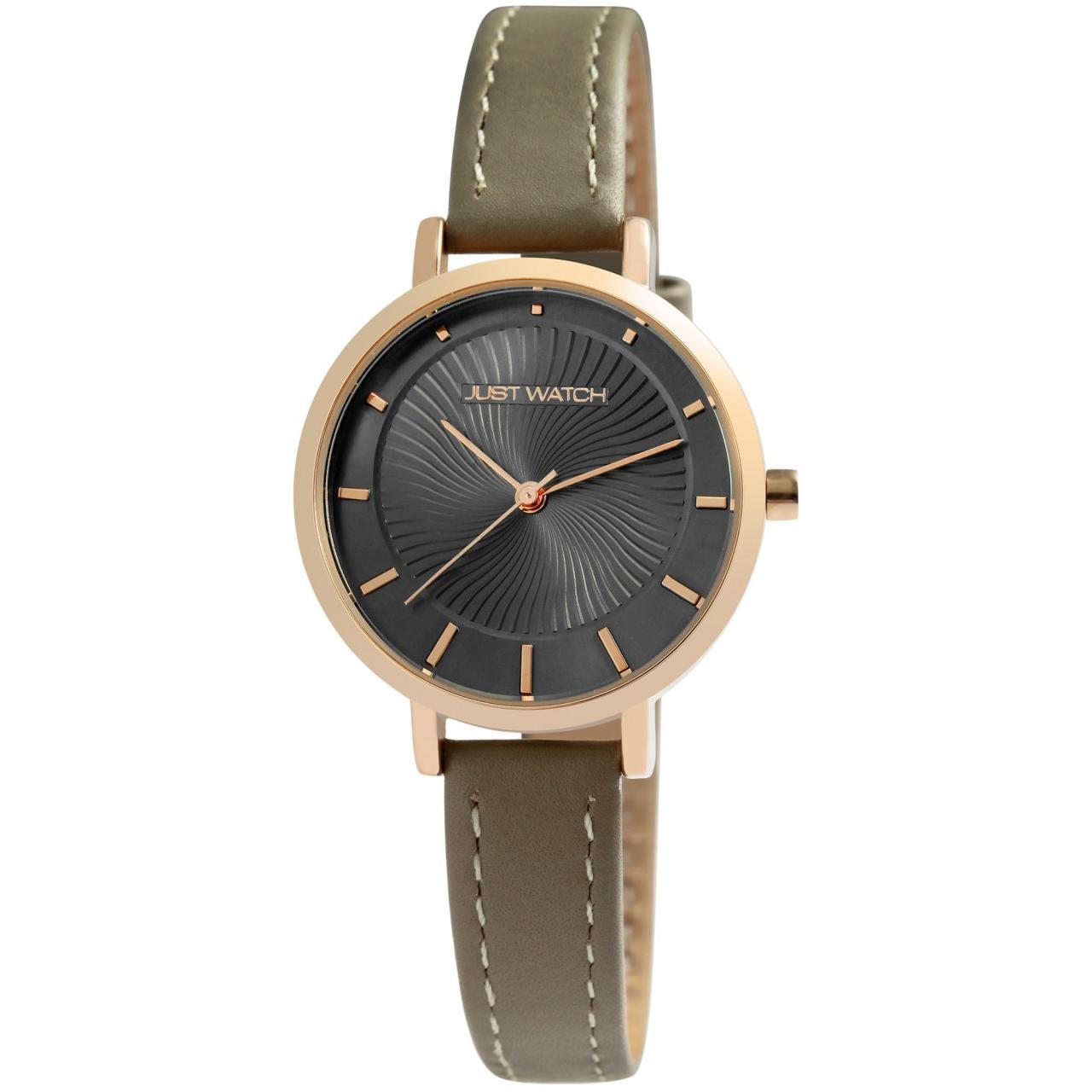 Reloj Just® Mujer Bege com Bracelete em Pele Genuína - 0180