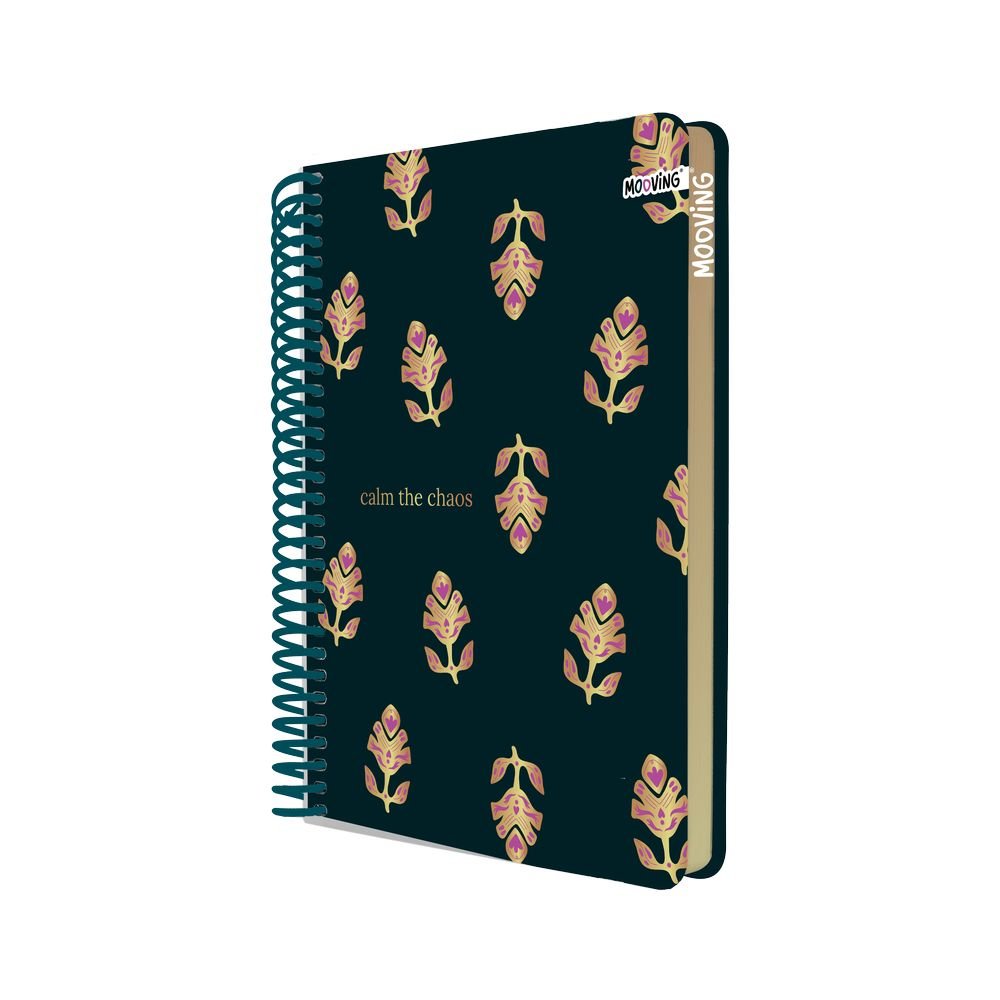 MOOVING CUADERNO ANILLAS A4 T/D 96H CUADROS CANTO COLOR BOHO SURT PREMIUM 1x21x28 Cms.
