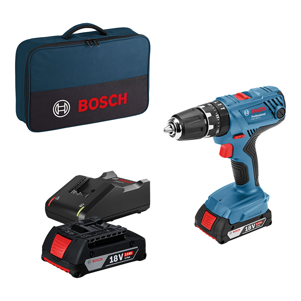 Taladro percutor a batería gsb 18v-21 professional con maletin 0615990k41 bosch