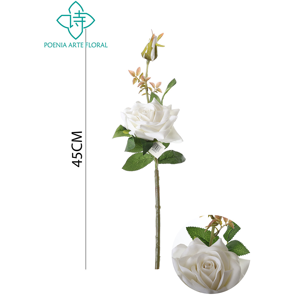 Poenia Arte Floral - Vara de Rosa Artificial 45cm - REF 630888 - Realista