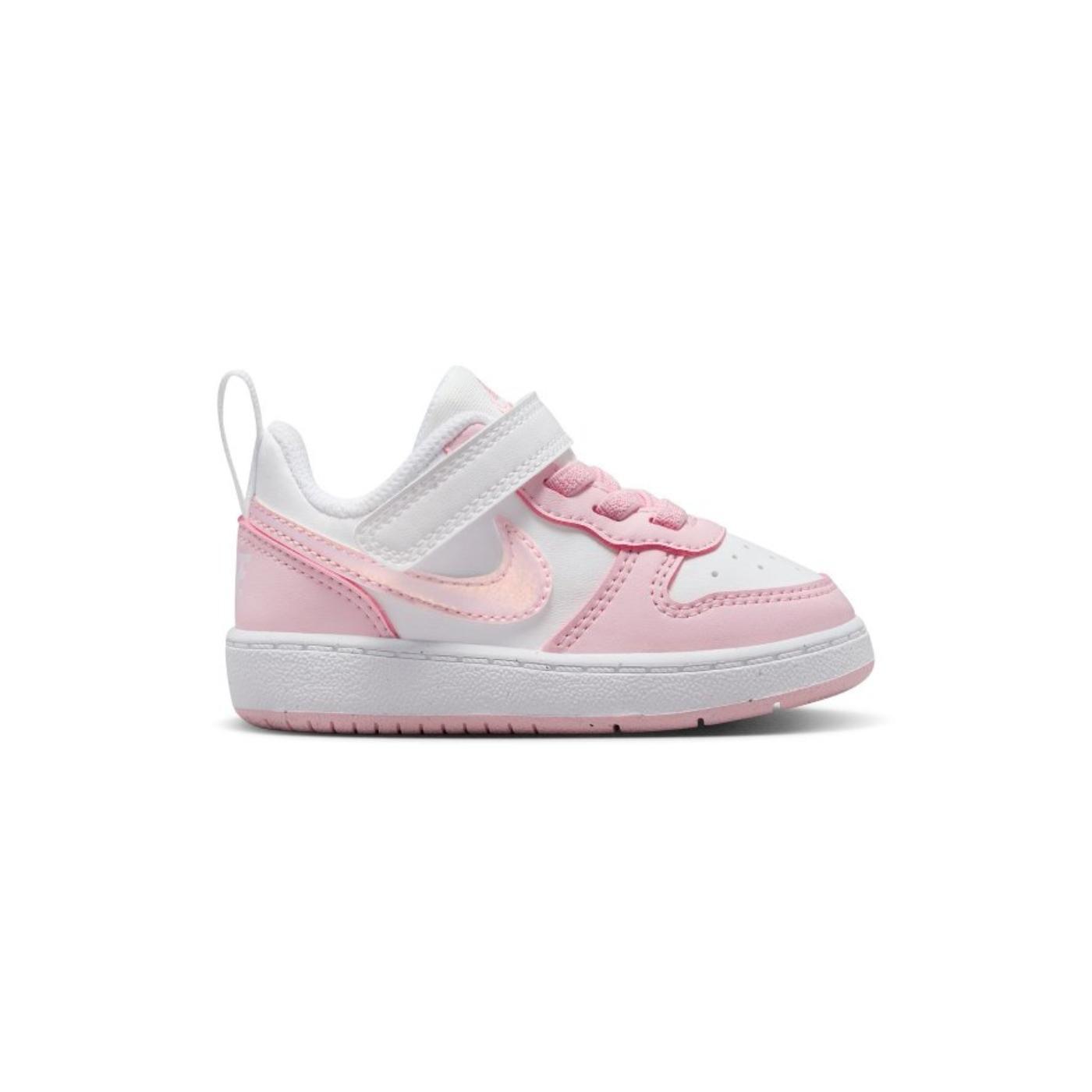 Zapatillas nike court borough recraft td blanco rosa de bebé