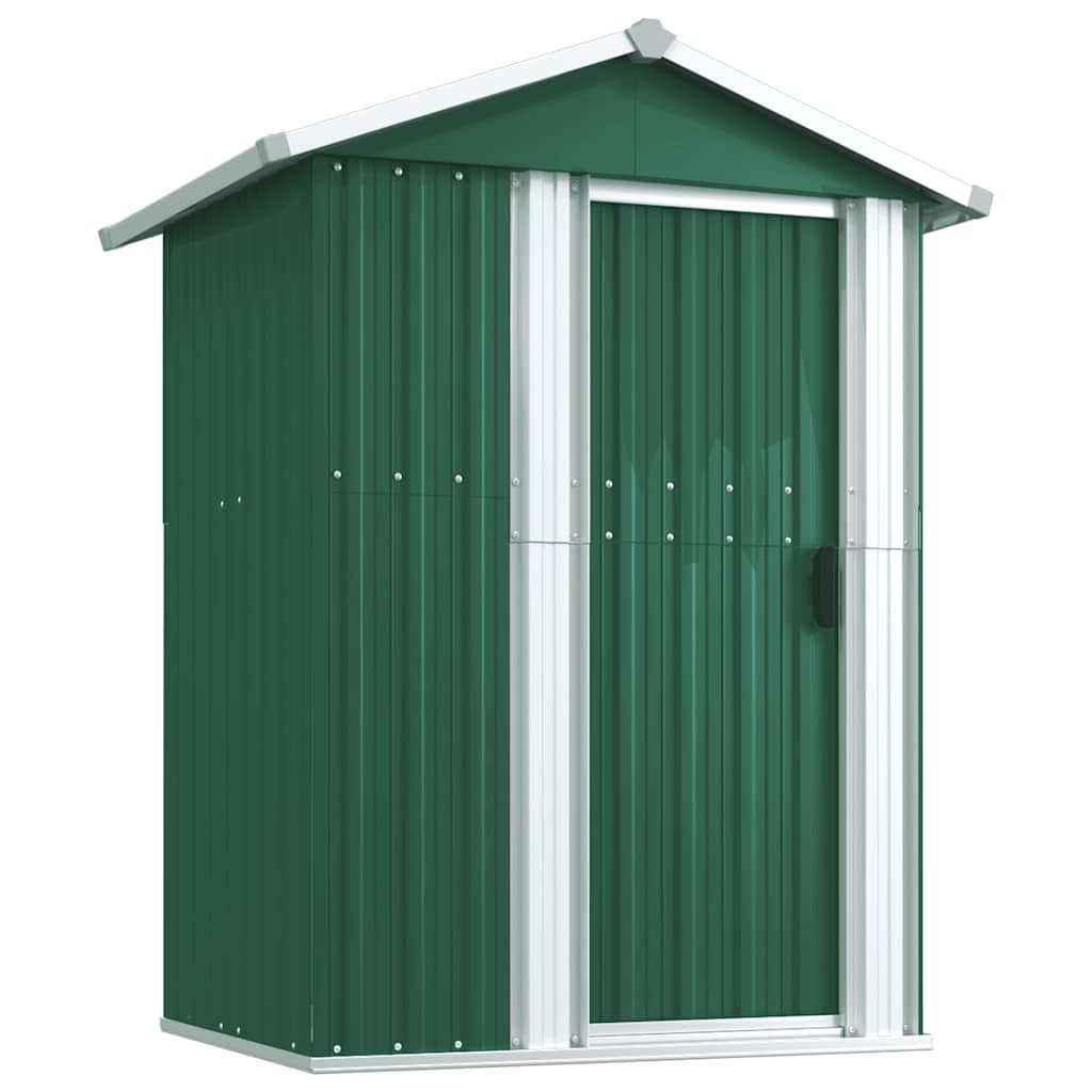 vidaXL Cobertizo de jardín acero galvanizado verde 126x97,5x177 cm