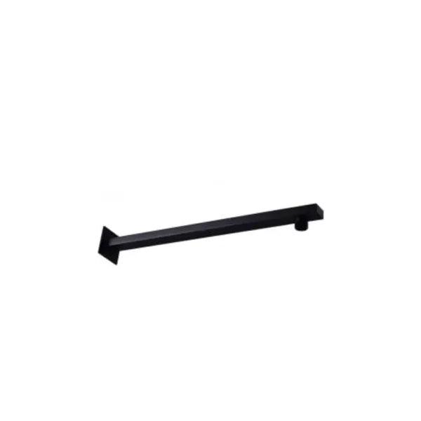 VALAZ Brazo soporte para rociador de pared cuadrado de 1x35 cm de acabado color negro mate
