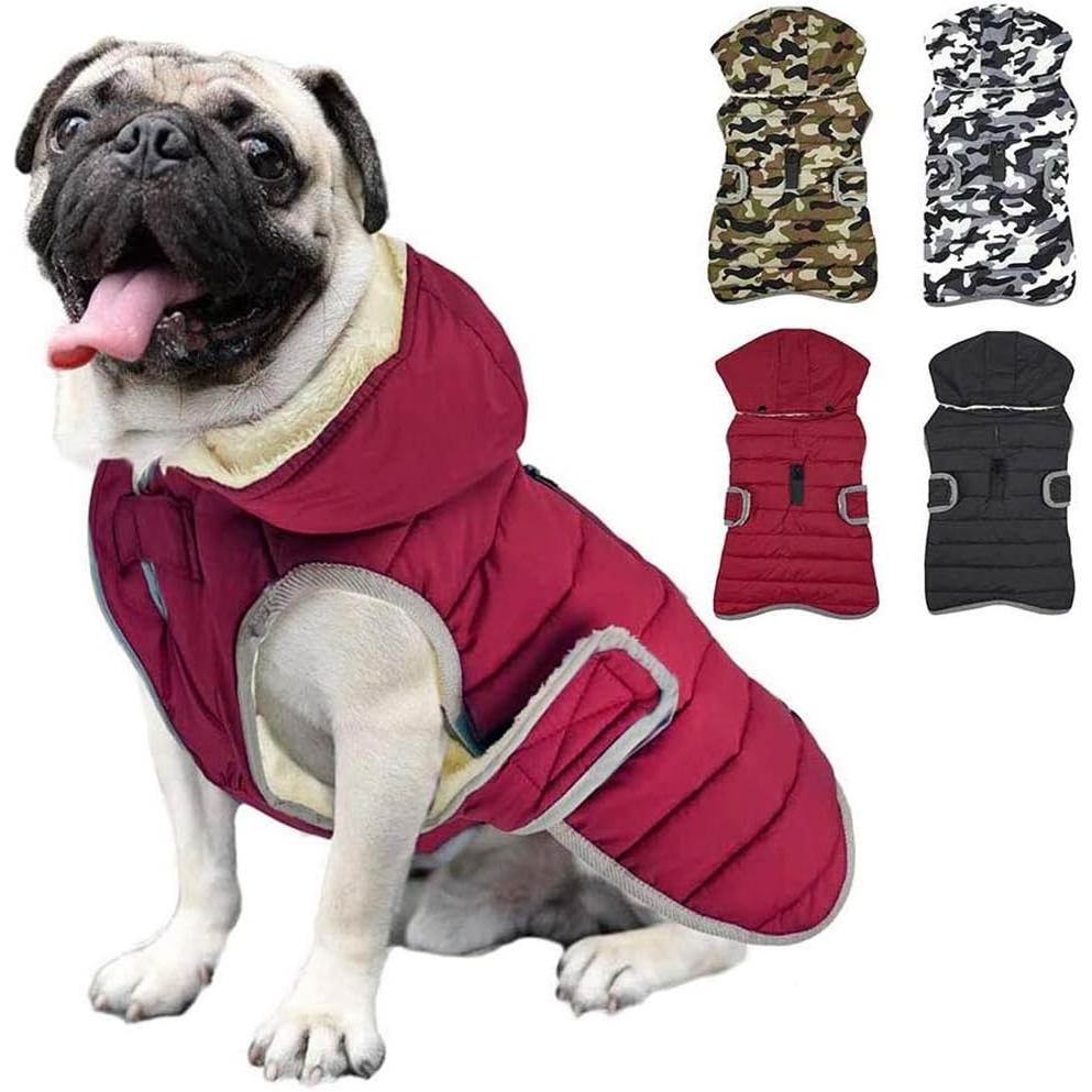 TK Chaqueta de Invierno para Perros con gorro extrable, Abrigo Reflectante para Perros impermeable, Abrigo con capucha de forro polar para Perros, chaquetas para Perros Pequeños, medianos y grandes, XL