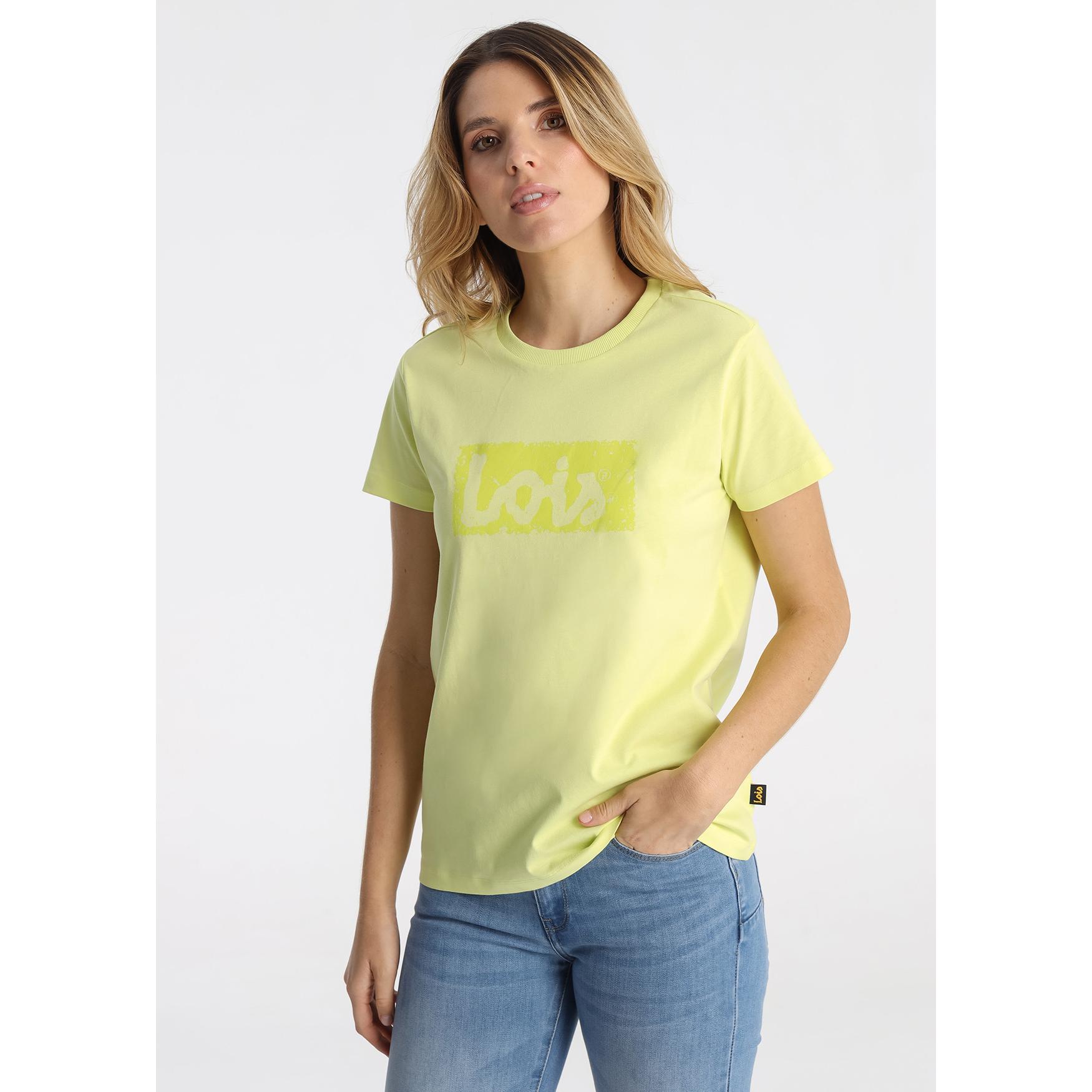 LOIS JEANS - Camiseta Básica de Algodón con Logotipo Lois Brand
