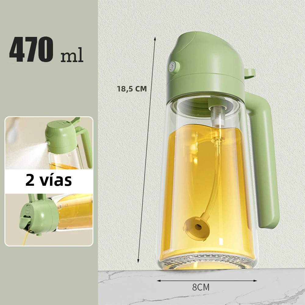 TK Botella De Aceite De Vidrio 470ml Dispensador De Spraying 2 En 1 Para Cocina BBQ Asado Picnic Herramientas De Cocina Ecológicas