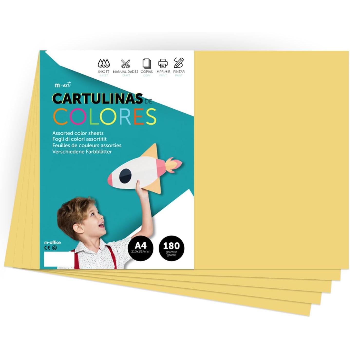 Cartulina de Colores, Cartulina Grande 50x65 cm de Colores Claros e Intensos, Cartulinas de Colores 180gr para Manualidades, Diseños Creativos y Proyectos de Arte · m-office (x125 hojas, lila)
