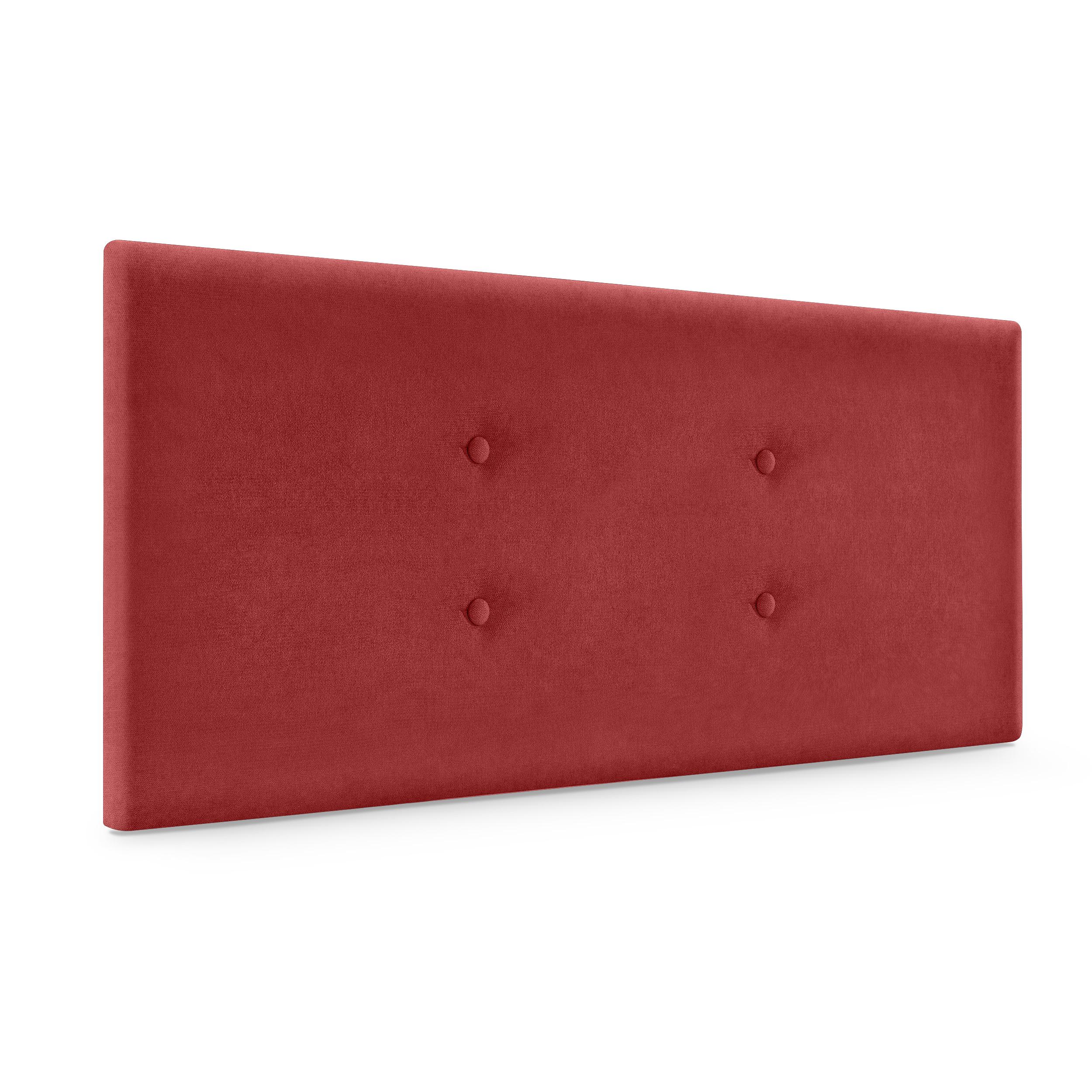 DHOME Cabecero de Polipiel o Tela Acualine con 2 Hileras de Botones Colores Cabezal Tapizado Cama Lujo (Rojo Tela)