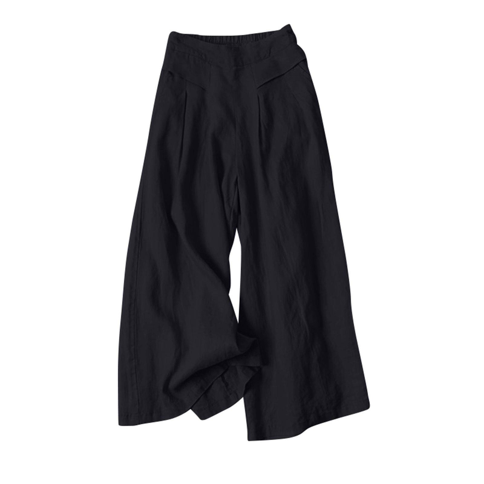 TK Pantalones Rectos De Verano Para Mujer De Color Sólido Cintura Alta Amplios Y Sueltos De Pierna Ancha Pantalones Cortos Versátiles Casuales