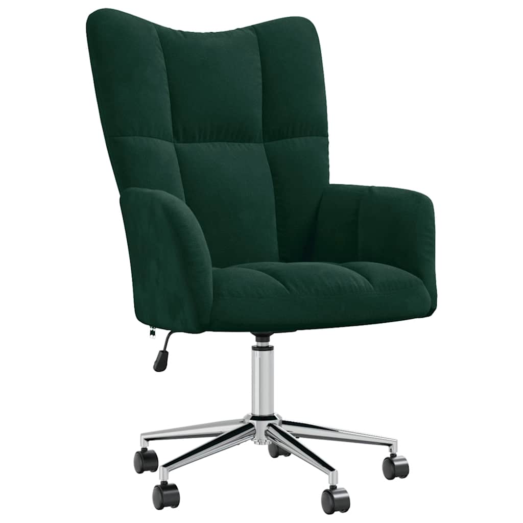 vidaXL Silla de relajación de terciopelo verde oscuro