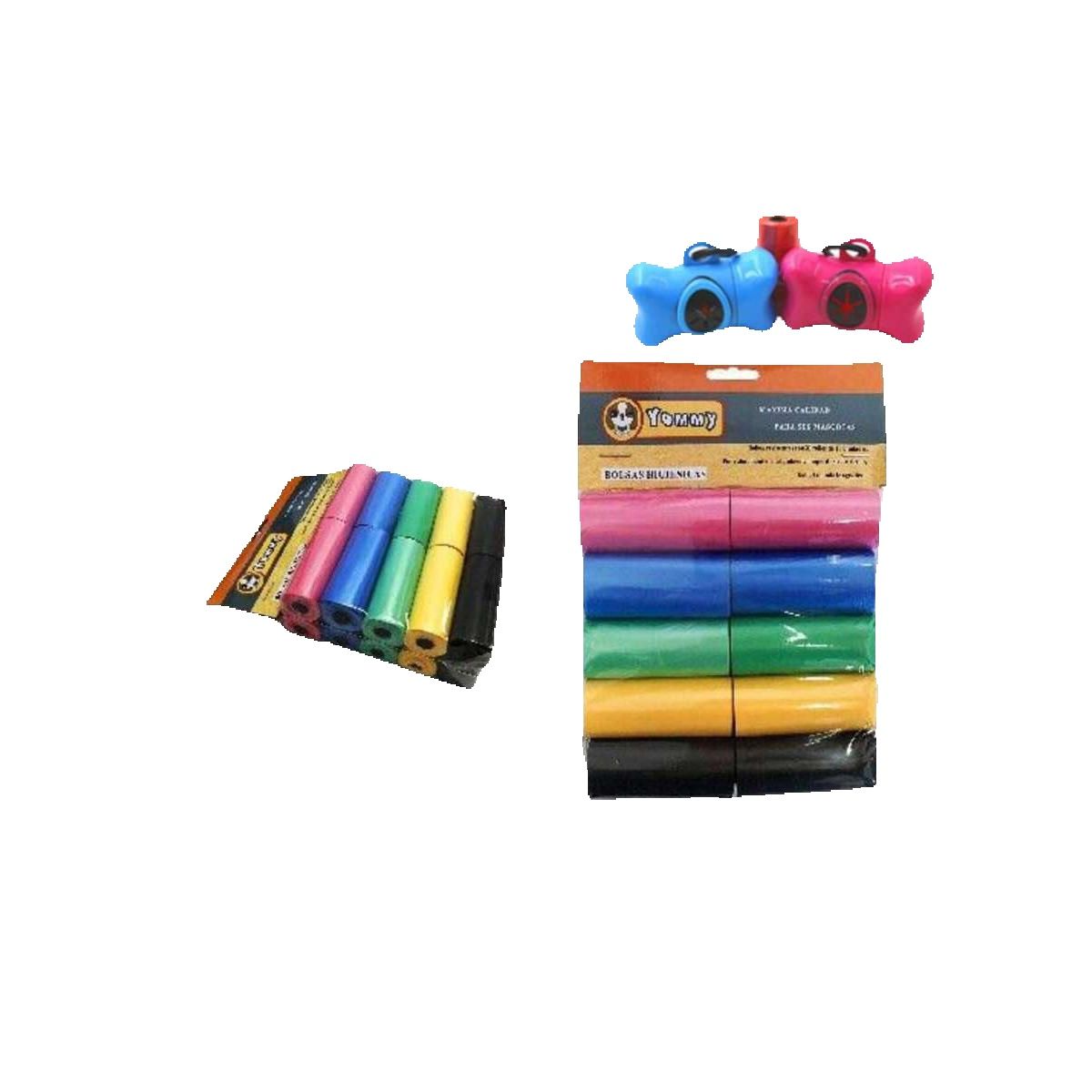 Bolsas Higiénicas para Mascotas – Multicolor y resistentes – Incluye dispensador en forma de huesito GRATIS – Presentaciones disponibles: 2400 / 1080 / 900 piezas – Ideales para paseo, limpieza y recolección de desechos caninos
