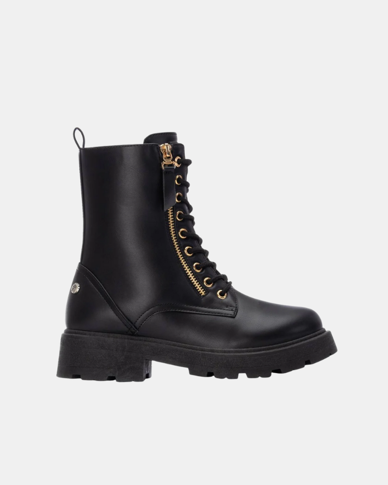 XTI 130543 Botines Militares Altas Mujer Negro