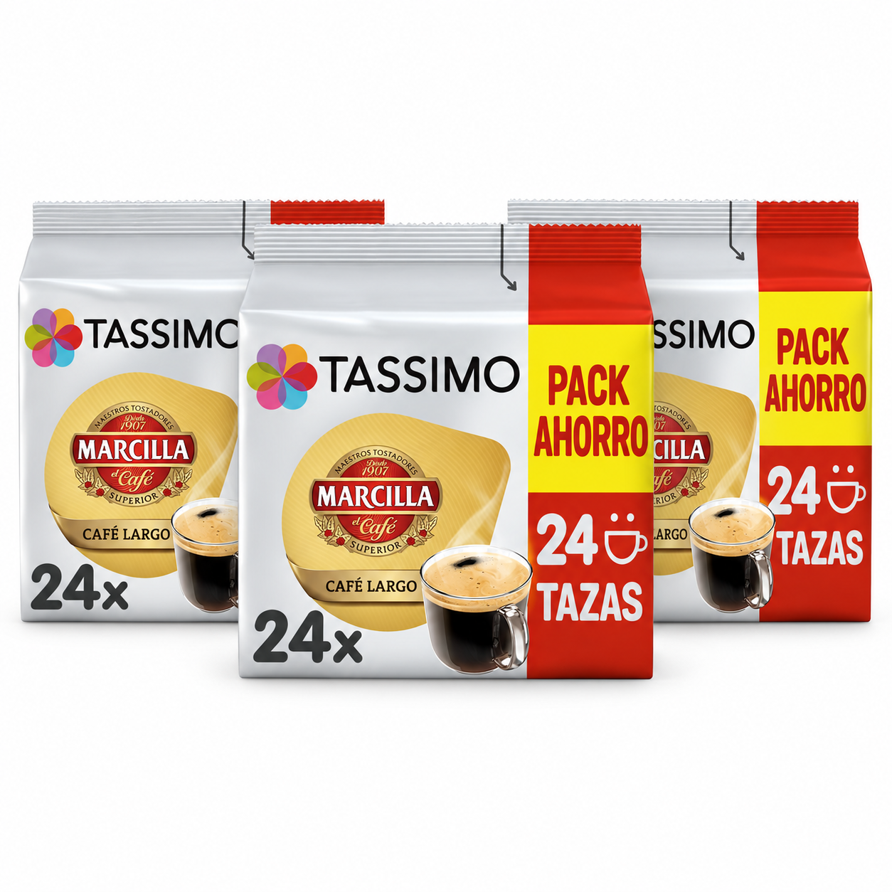 Tassimo Compatibles Marcilla Largo 24 Uds - PACK AHORRO 3 UDS