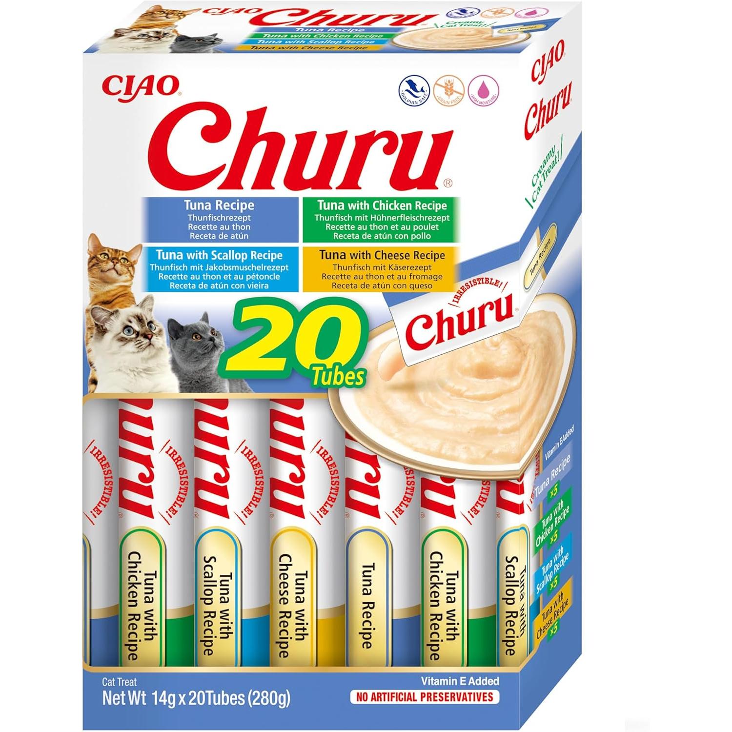 Churu – Snack para gatos adultos Churu variedades de atún 20 x 14 g. 280 g