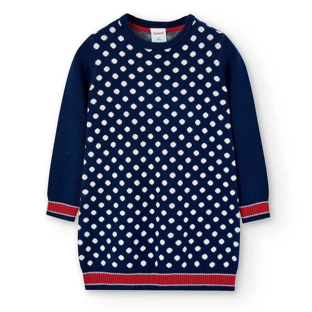 Boboli Vestido de Felpa niña 727286 2440 MARINO ropa niños Boboli Winter ROYALE CORDONETS