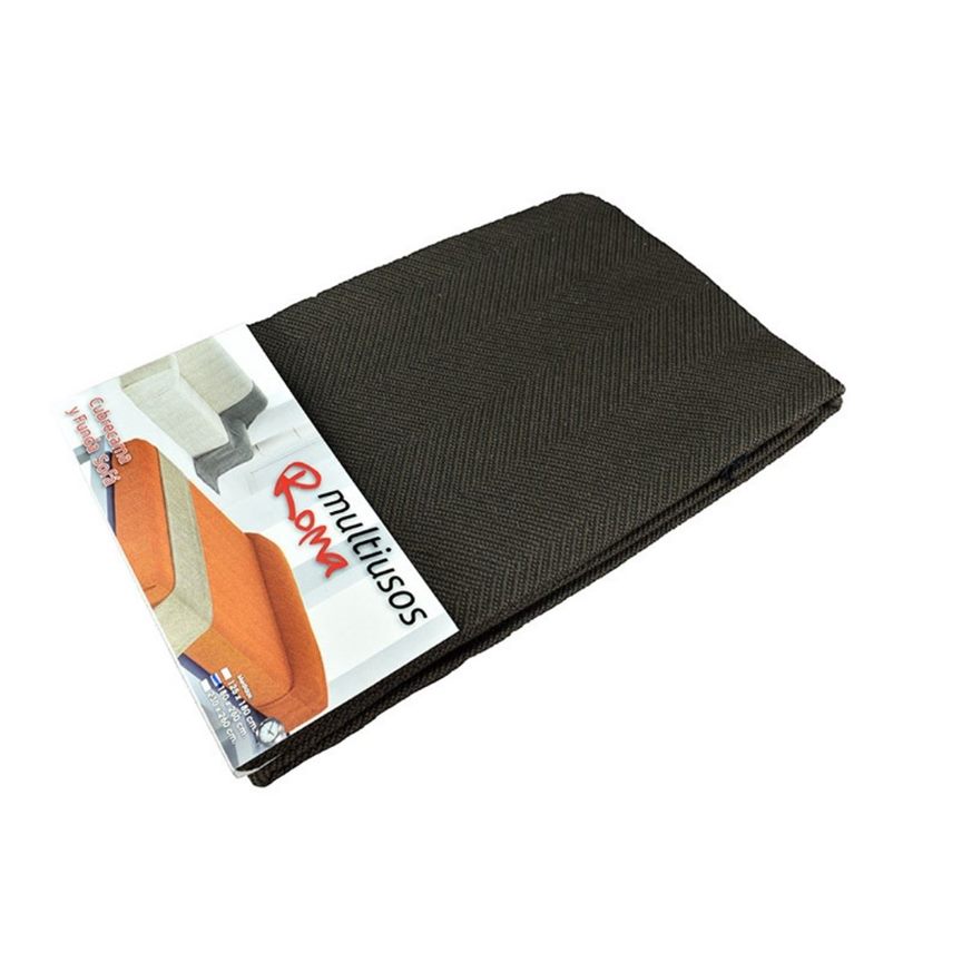 Colcha Multiusos Foulard para Cama y Sofá, Modelo Roma, Estampado, Color Marrón, Cañete