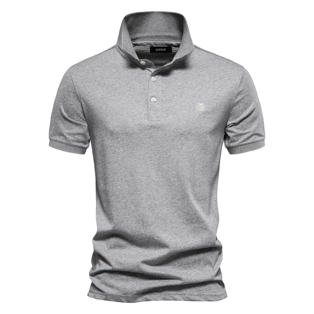 TK 2024 Primavera y novedad de verano, POLO deportivo de solapa de algodón puro para hombre, camisa POLO de talla europea, camiseta de manga corta bordado informal a la moda para hombre