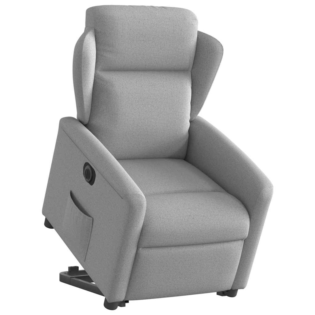vidaXL Sillón eléctrico reclinable elevable de tela gris nube