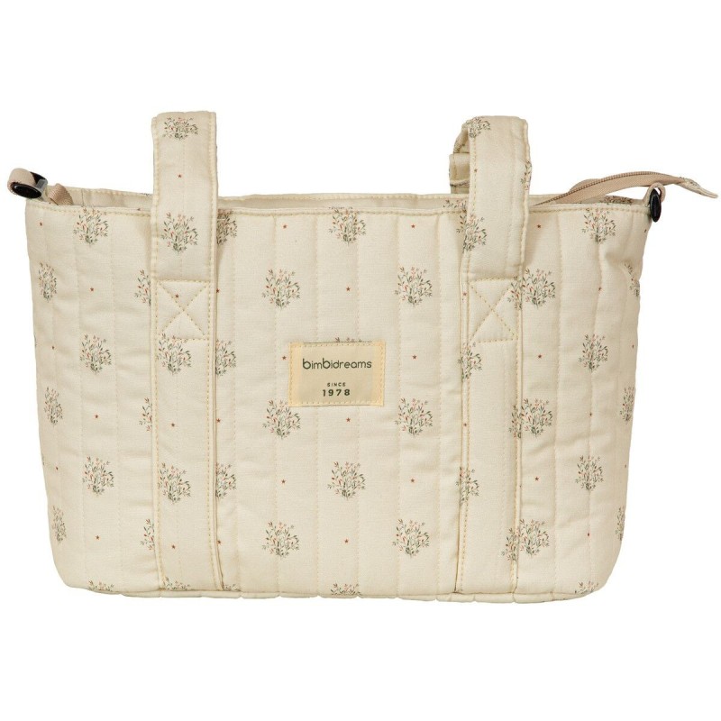 Bimbi Dreams - Bolso pañalera crossbody Cornelia con cambiador integrado, tejido impermeable y lavable para bebé desde nacimiento, blanco/verde