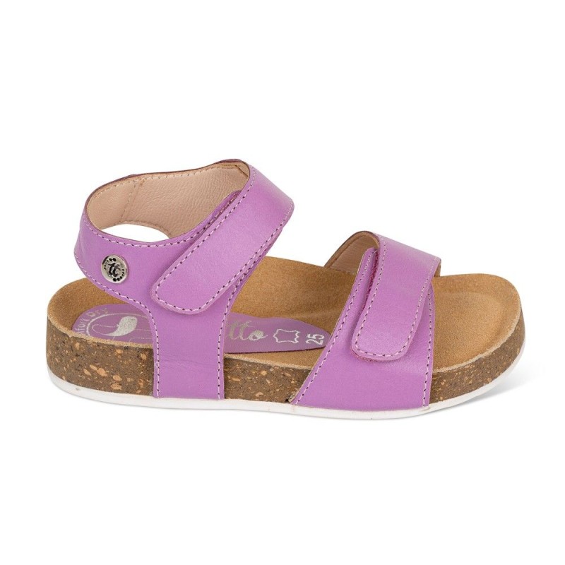 Sandalia Bios Piel Cabra. VelcroMorado