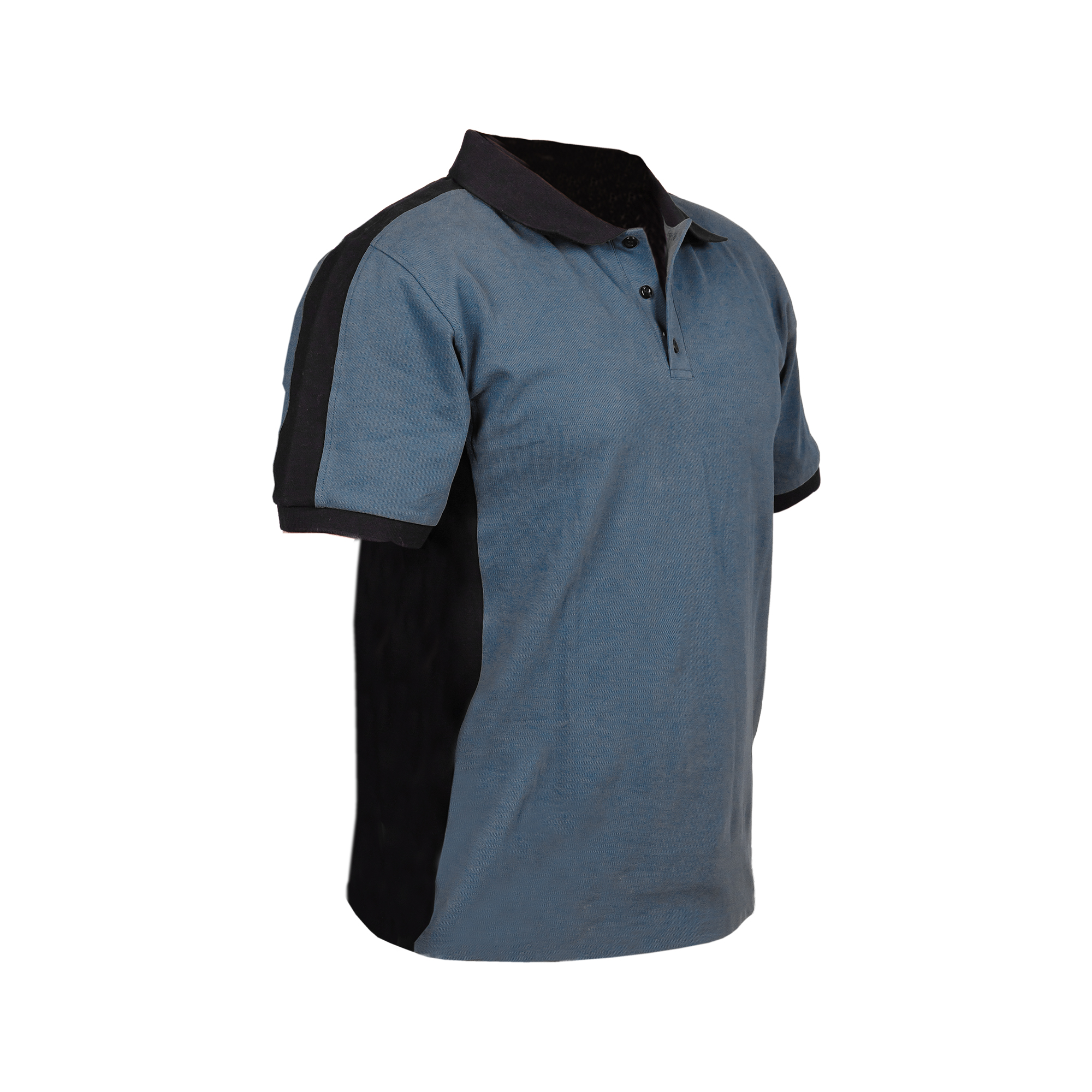 Cofan Polo de trabajo Balder manga corta 95% algodón, Talla S,M,L,XL,XXL o XXXL Cómodo y transpirable, Color gris oscuro y negro, Cierre de 3 botones