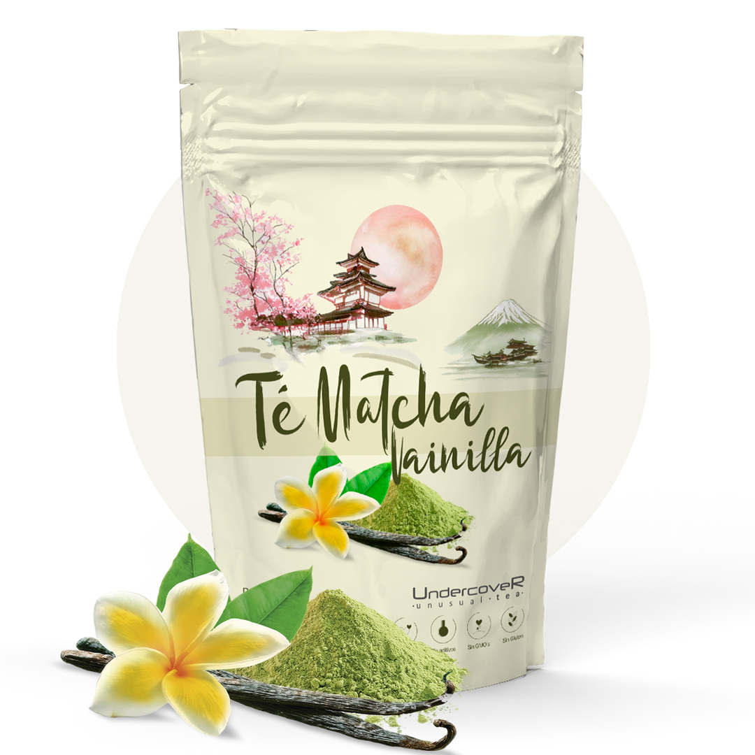 Té Matcha Original100% Premium Undercover, Origen Japón provincia Kagoshima. Disponible Té Matcha Vainilla y Té Matcha Chai.
