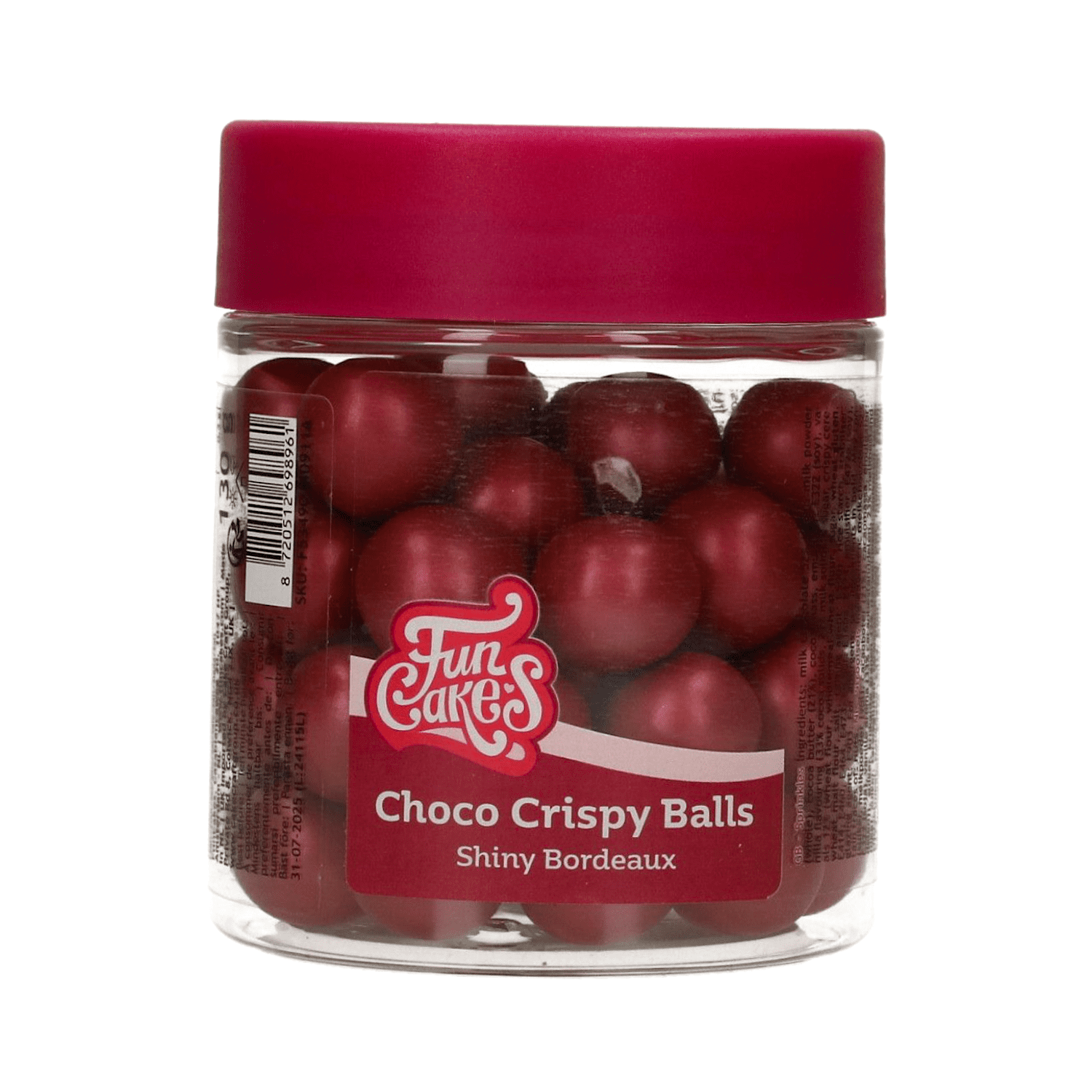 Bolas Crujientes De Chocolate Funcakes - Shiny Bordeaux (130 G)