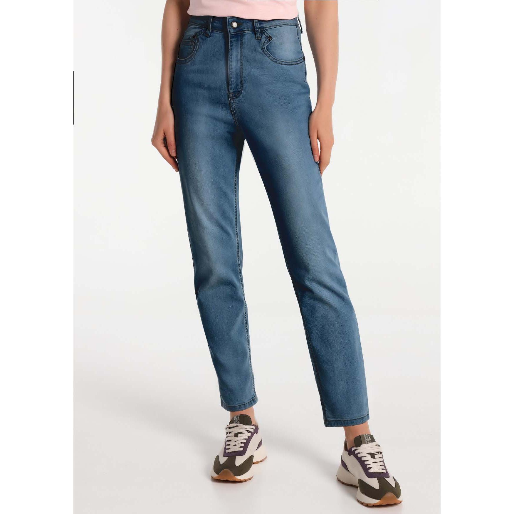 Vaquero Cimarron modelo Carole para mujer · denim elástico azul · look contemporáneo- Tallaje en Pulgadas
