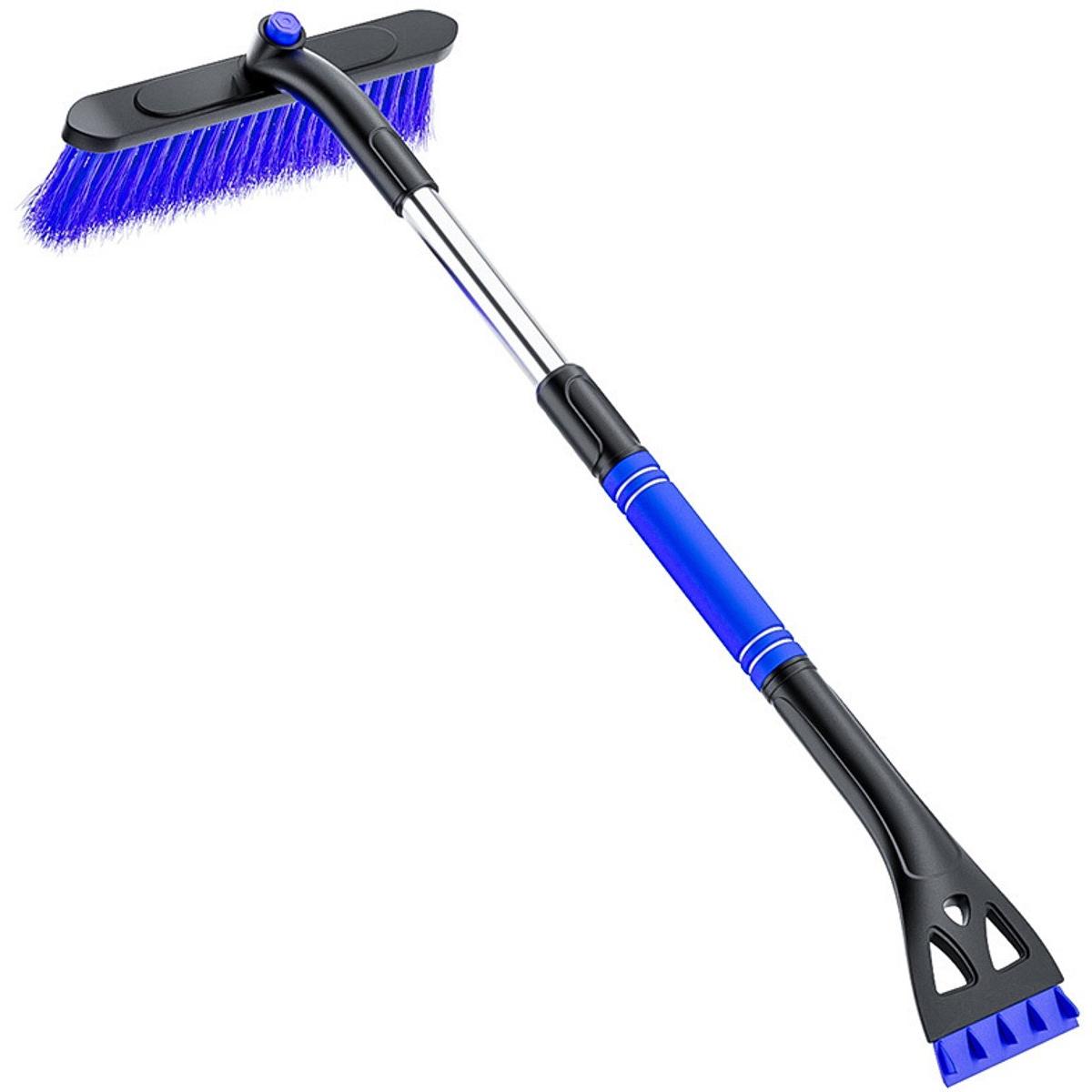 Raspador de hielo - Cepillo telescópico para nieve para coches - Cepillo giratorio para nieve - Raspador de hielo para parabrisas - Accesorios de invierno para vehículos - Cepillo telescópico portátil para nieve - con cabezal giratorio - para la eliminaci