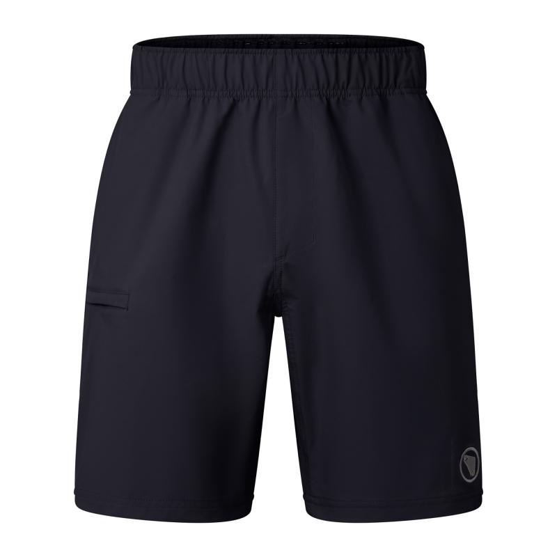 ENDURA | Short LOOP Baggy  With Liner  Black - Tejido micro-ripstop ligero con elasticidad mecánica. Acabado repelente al agua. Cómoda cintura elástica con cierre de cordón. Detalle de raya en la