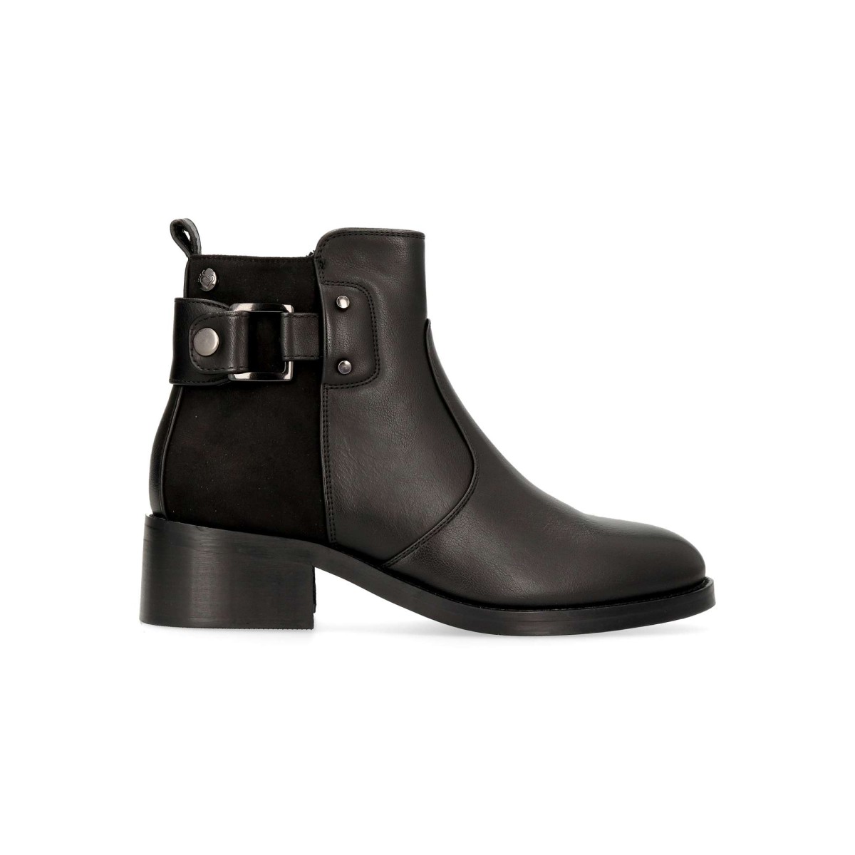 AMARPIES - Botines de mujer AMARPIES con tacón bajo de 4 cm, caña de 12 cm y cierre de cremallera, ergonómicos y flexibles
