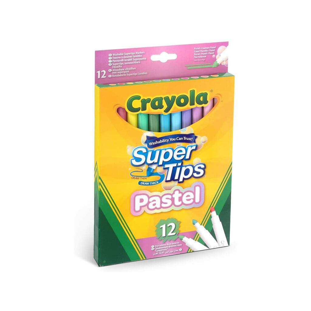 12 Rotuladores Super Punta Lavables Colores Pastel Crayola 58-7515