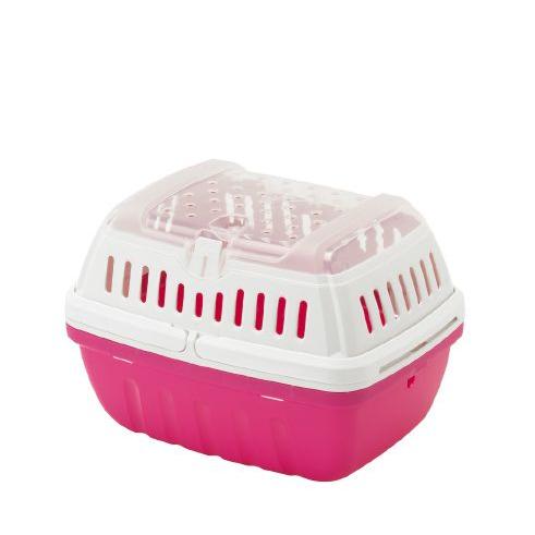 Transportín para Hámsters y Cobayas Yagu Hipster Small - Transportín Pequeño Plástico Premium (Fucsia)