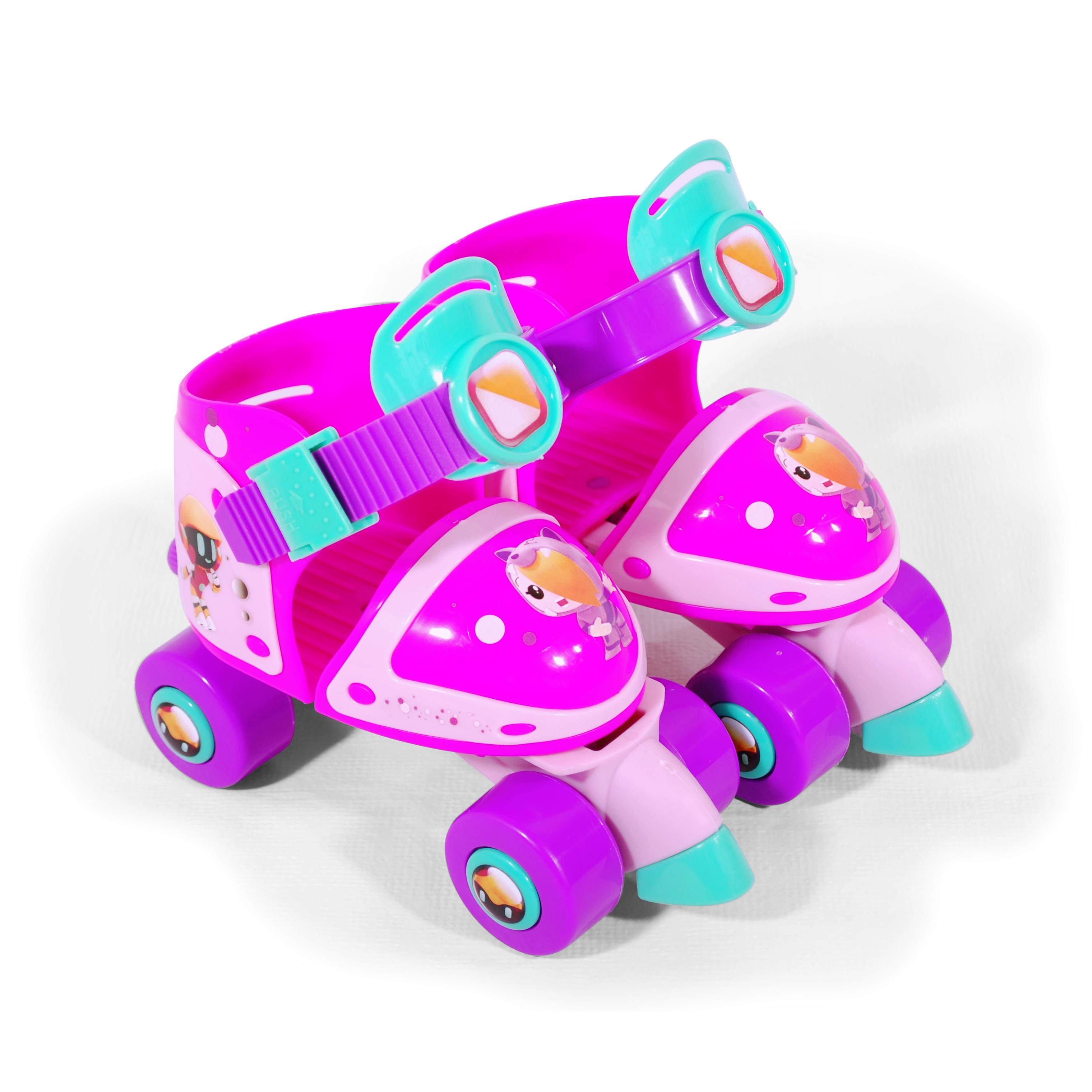 Set de Patines Infantiles mini Roller de 4 ruedas (8987,8973,2679).y  Protecciones, ,con diseños exclusivos. Compuesto por rodilleras y coderas. Set completo y seguro. Calidad al mejor precio. De acuerdo a la normativa CE. +3 años